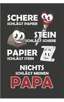 Schere Schlägt Papier - Stein schlägt Schere - Papier schlägt Stein - Nichts schlägt meinen Papa