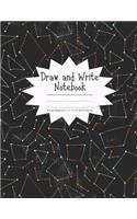Draw and Write Notebook Primary Ruled 8.5" x 11" in / 21.59 x 27.94 cm: Children's Composition Book, Space with Constellations Cover, P864