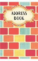 Address Book: Cute Rectangle Pattern Design - Address Telephone Book Alphabetical Organizer with A-Z Index