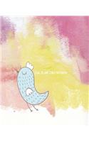 Dual Blank Lined Notebook: Little Bird Dual Design Half Wide Ruled Half Blank Creative Sketchbook with Lined Pages Drawing or Doodling & Writing Journal Notebook Organizer
