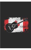 Canada - Guitar: Dotted Bullet Notebook - Gift Idea For Canada Day Celebration