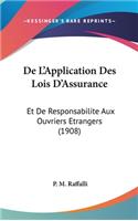 de L'Application Des Lois D'Assurance