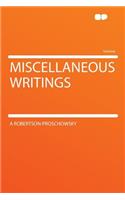 Miscellaneous Writings