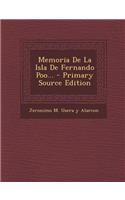 Memoria de La Isla de Fernando Poo... - Primary Source Edition