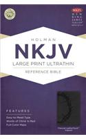NKJV Large Print Ultrathin Reference Bible, Charcoal