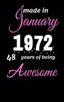 Funny January 1972, 48 Years Of Being Awesome notebook