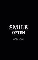 Smile Often Notebook: Cute gift for Women and Girls - 6 x 9 - 120 ruled PAGE... - Journal, Notebook, Diary, Composition Book)
