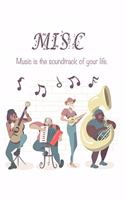 Quote Journal Misc Music is the soundtrack of your life. Music Sheet Gift: Lined Music Sheet / moleskine art plus music notebook Gift, 120 Pages, 6x9, Soft Cover, Matte Finish