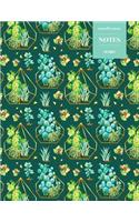 Cornell System Notes 110 Pages: Cactus Notebook for Professionals and Students, Teachers and Writers - Succulent Llama Pattern