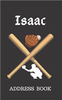 Isaac: Address Book for Kids who Love Baseball Personalized with your Boy's Name(46 Contact Information)