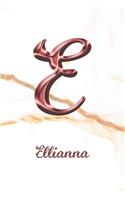 Ellianna: Sketchbook - Blank Imaginative Sketch Book Paper - Letter E Rose Gold White Marble Pink Effect Cover - Teach & Practice Drawing for Experienced & As