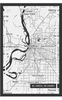 Weekly Planner: Book with Memphis Tennessee Map Cover Design ( USA )