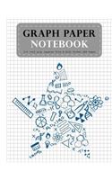 Graph Paper Notebook 1/4 Inch Gray Squares Size 8.5x11 Inches 120 Pages