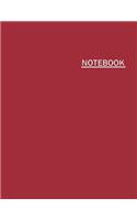 Notebook: Large (8.5 x 11 inches), 110 Pages, Unlined Notebook - Scarlet Cover