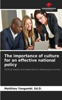 importance of culture for an effective national policy