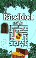 Rätselblock ab 6 jahr: Labyrinthe, suchen Sie nach dem Weg, der zum Schatz führt