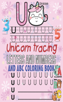 Unicorn Tracing letters and numbers - ABC Coloring book