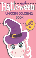 Halloween unicorn coloring book: Unicorn halloween coloring book for kids ages 4-8