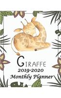 2019-2020 Giraffe Monthly Planner: 8x10 - 24-Month Ruled Vertical Planner Calendar with Holidays Perfect tool for Time Management, Planning, Organizing, Positive Thinking, Self-develo