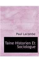 Taine Historien Et Sociologue