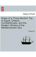 Notes of a Three Months' Trip to Egypt, Greece, Constantinople, and the Eastern Shores of the Mediterranean Sea.