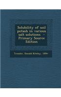 Solubility of Soil Potash in Various Salt Solutions