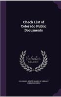 Check List of Colorado Public Documents
