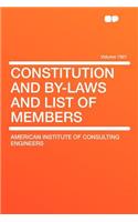 Constitution and By-Laws and List of Members Volume 1921