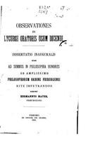 Observationes in Lycurgi oratoris usum dicendi: (Latin)