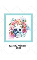 Weekly Planner 2020: Watercolor Floral Sugar Skull Gifts For Men & Women - Day Of The Dead Weekly Planner Appointment Book Diary Organizer - Day Of The Dead To Do List &