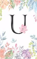 Monogrammed Floral U Journal by Crazy Beautiful Designs