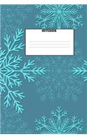 Notebook: Snowflake Pattern Christmas Stocking Stuffer 150 Page Wide Ruled Notebook
