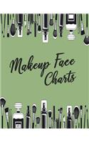 Makeup Face Charts Notebook: Sheets Designed for Applying, Trying Out and Demonstrating Contouring Techniques of Make-Up