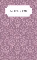 6" x 9" Lined Notebook Journal - Purple Damask cover