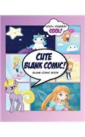 Cute Blank Comic: Blank Comic Book Purple & Pink Unicorn Theme for Kids 8 X 10