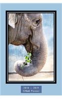 Here's Looking at You, Kid Up Close & Personal Picture of Elephant 15-Mo Planner: October 2018 - Dec 2019 6"x9" Monthly Weekly Agenda Engagement Calendar Planner