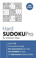 Hard Sudoku Pro: Book for Experienced Puzzlers (200 puzzles) Vol. 62