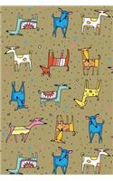 Bullet Journal Notebook for Dog Lovers, Happy Dogs Pattern 8: 162 Numbered Pages with 150 Dot Grid Pages, 6 Index Pages and 2 Key Pages for Journaling, Writing, Planning and Doodling, for Women, Men, Kids, Easy