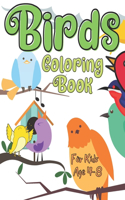 Birds Coloring Book For Kids Age 4-8