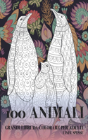 Grandi libri da colorare per adulti - Linee spesse - 100 Animali