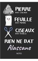 Rien ne bat Alassane - Notes: Noms Personnalisé Carnet de notes / Journal pour les garçons et les hommes. Kawaii Pierre Feuille Ciseaux jeu de mots. Fournitures scolaires, premie