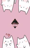 Notebook: cat and friend cute cat on pink cover and Dot Graph Line Sketch pages, Extra large (8.5 x 11) inches, 110 pages, White paper, Sketch, Notebook journ(Notebook)