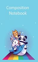 Composition Notebook: Large (6 x 9 inches) - 100 Pages - Half College Ruled Line Half Blank Paper - 60 Sheets -- Journal, Notebook, Workbook and Diary for Boys and Girls 
