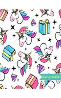 Unicorn Notebook: Cute Kawaii Journal and Diary Large 8.5 x 11 Matte Cover with Blank Lined Ruled White Paper Interior - Perfect for School, Gifts for Kids (Girls and