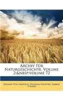 Archiv Für Naturgeschichte, Volume 2; volume 72