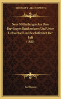 Neue Mittheilungen Aus Dem Breviloqvvs Benthemianvs Und Ueber Luftwechsel Und Beschaffenheit Der Luft (1880)