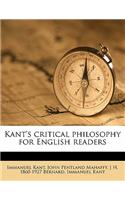 Kant's Critical Philosophy for English Readers