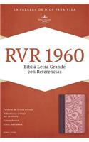 RVR 1960 Biblia Letra Gigante con Referencias, borravino/rosado símil piel