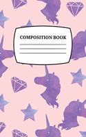 Composition Book: Unicorns 110 Blank Lined College Ruled Journal