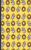 Four Year Monthly Planner and Calendar 2020-2023: Happy Frosted Donuts and Angry Hot Coffee on Yellow Background Cover. Great Date Schedule Journal for All Ages.